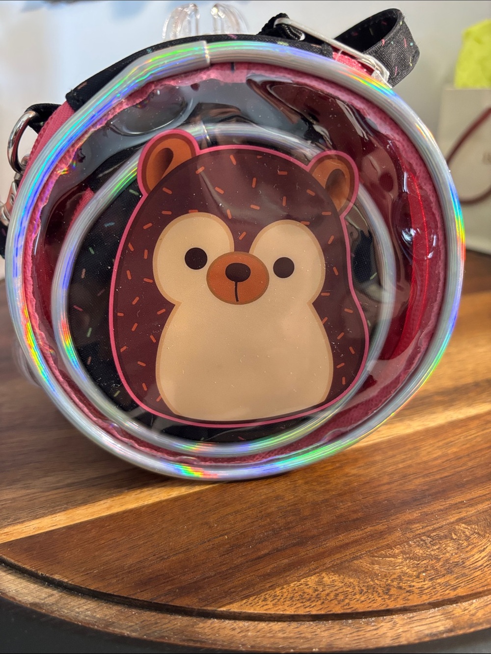 Squishmallows Brown & Cream Hedgehog Crossbody Purse